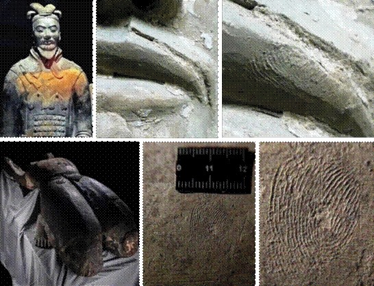 秦始天子陵博物院文物的指纹